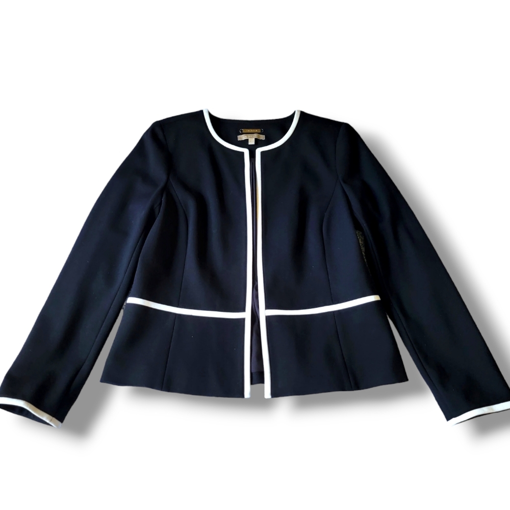 New Talbots Black Open Front Business Office Blazer Coat Size 10 - Picture 3 of 12